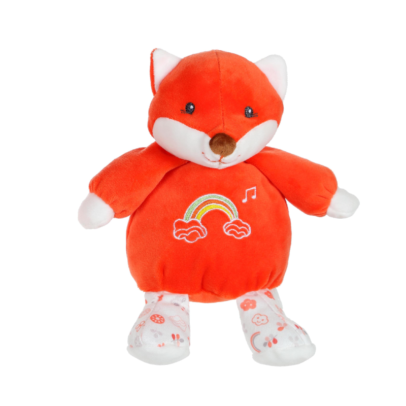  rainbow musical soft toy orange fox 15 cm 